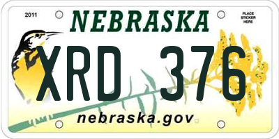 NE license plate XRD376