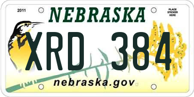 NE license plate XRD384