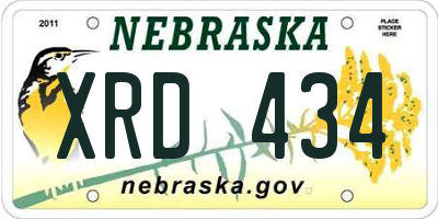 NE license plate XRD434