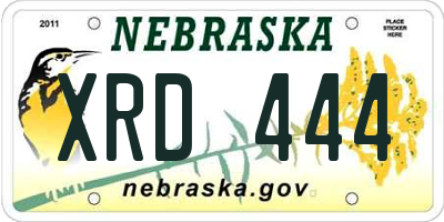 NE license plate XRD444