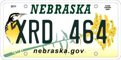 NE license plate XRD464