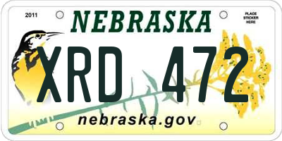 NE license plate XRD472