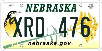 NE license plate XRD476
