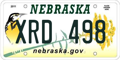 NE license plate XRD498