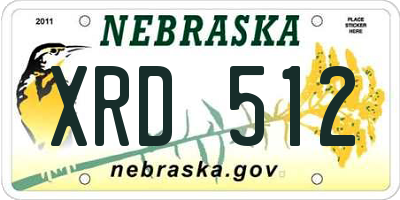 NE license plate XRD512