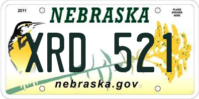 NE license plate XRD521