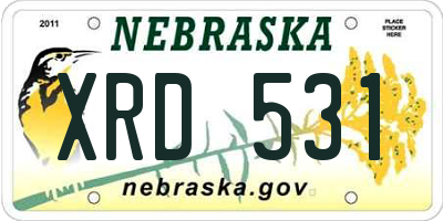 NE license plate XRD531