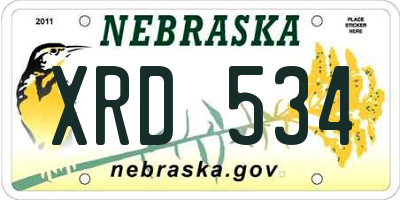 NE license plate XRD534
