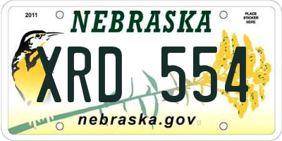 NE license plate XRD554