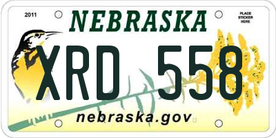 NE license plate XRD558