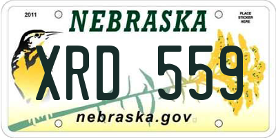 NE license plate XRD559