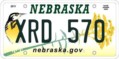 NE license plate XRD570
