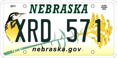 NE license plate XRD571