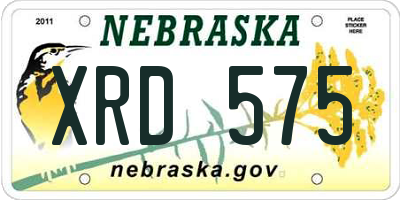 NE license plate XRD575