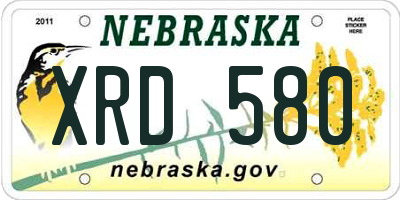NE license plate XRD580