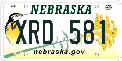 NE license plate XRD581
