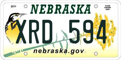 NE license plate XRD594