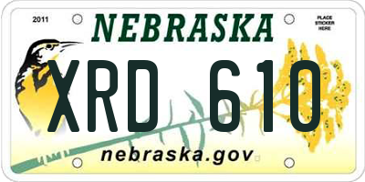 NE license plate XRD610