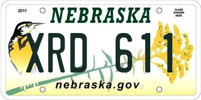 NE license plate XRD611