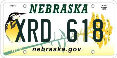 NE license plate XRD618