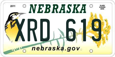 NE license plate XRD619