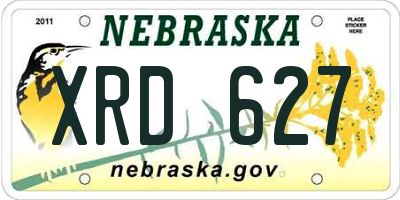 NE license plate XRD627