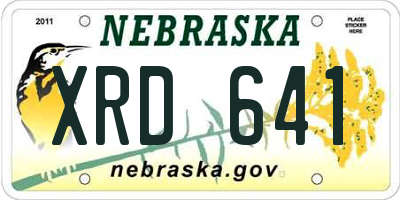 NE license plate XRD641
