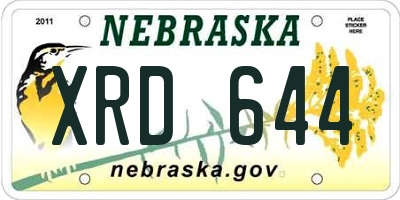 NE license plate XRD644