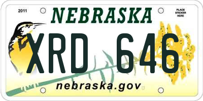 NE license plate XRD646