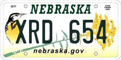 NE license plate XRD654