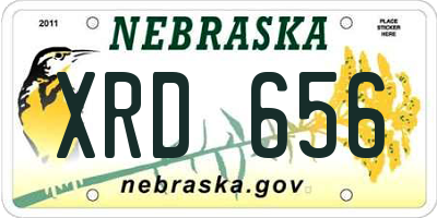 NE license plate XRD656