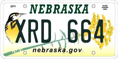 NE license plate XRD664