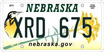 NE license plate XRD675