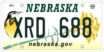 NE license plate XRD688