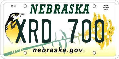 NE license plate XRD700