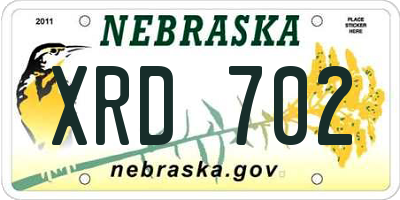 NE license plate XRD702