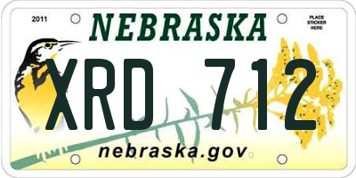 NE license plate XRD712