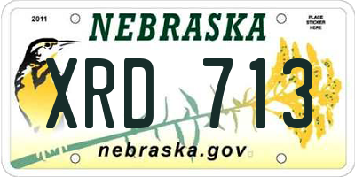 NE license plate XRD713
