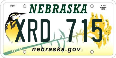 NE license plate XRD715