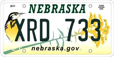 NE license plate XRD733
