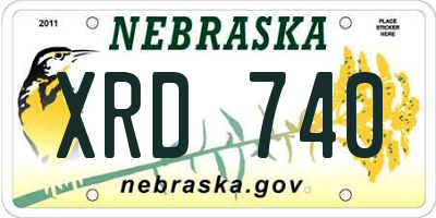 NE license plate XRD740