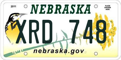 NE license plate XRD748