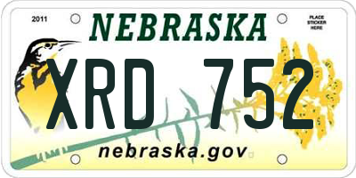 NE license plate XRD752