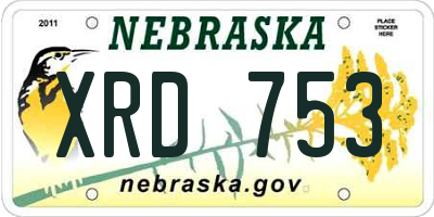 NE license plate XRD753