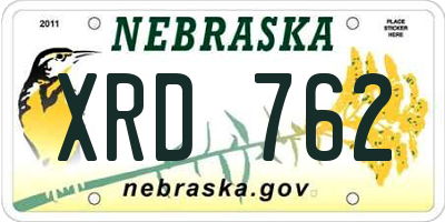 NE license plate XRD762