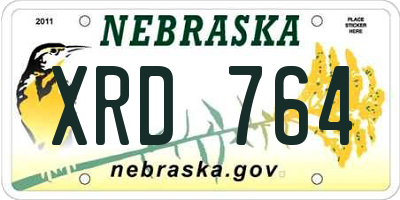 NE license plate XRD764