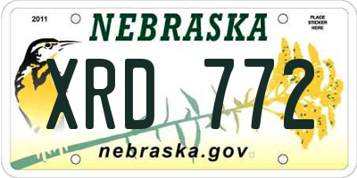NE license plate XRD772