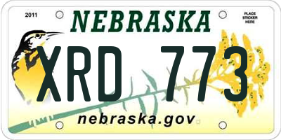 NE license plate XRD773