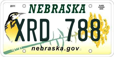 NE license plate XRD788