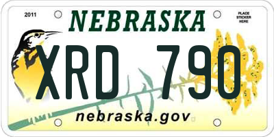 NE license plate XRD790